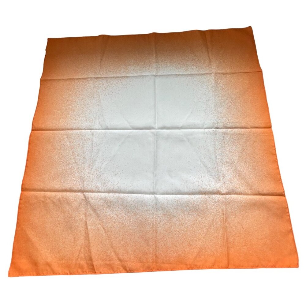 Vintage Ombre Square Scarf Lightweight Orange Polyester Neck Wrap Bandana
